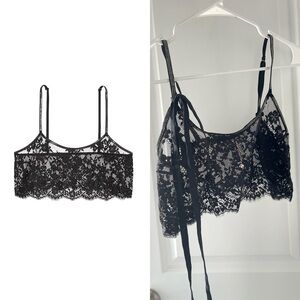 Victoria’s Secret Unlined Black Lace Crop Top